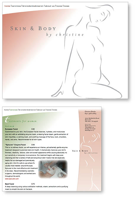 Skin and Body website1